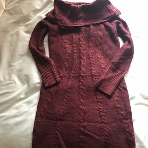 Pink rose sweater dress